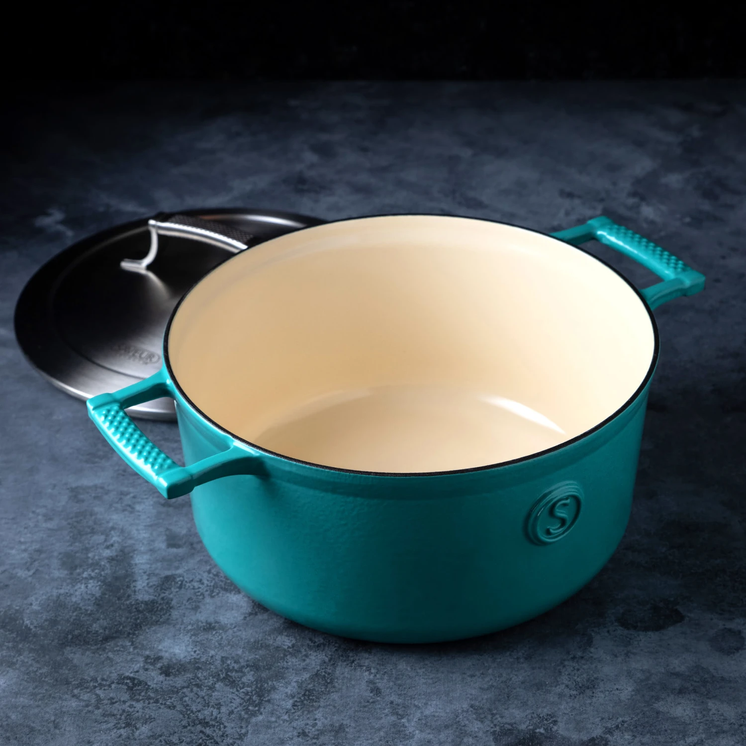 Saveur Selects Braadpan Voyage - Saveur Blue - ø 25 Cm / 4.7 Liter - Geëmailleerde Anti-aanbaklaag 4 Saveur Selects Braadpan Voyage - Saveur Blue - ø 25 Cm / 4.7 Liter - Geëmailleerde Anti-aanbaklaag - Afbeelding 4