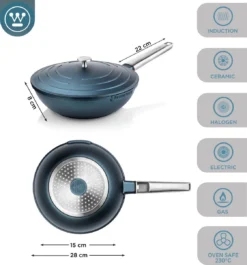 Westinghouse Pannenset Performance (Wokpan + Grillpan) ø 28 Cm - Blauw - Inductie En Alle Andere Warmtebronnen -Le Creuset Winkel 1120x1200