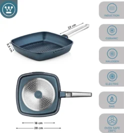 Westinghouse Pannenset Performance (Wokpan + Grillpan) ø 28 Cm - Blauw - Inductie En Alle Andere Warmtebronnen -Le Creuset Winkel 1120x1200 1