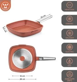 Westinghouse Pannenset Performance (Wokpan + Grillpan) ø 28 Cm - Rood - Inductie En Alle Andere Warmtebronnen -Le Creuset Winkel 1120x1200 3