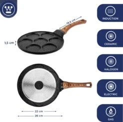 Westinghouse Pannenkoekpannenset Marble Wood - ø 26 En 28 Cm - Inductie En Alle Andere Warmtebronnen -Le Creuset Winkel 1200x1185
