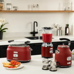 Westinghouse Retro Waterkoker + Broodrooster 2 Sleuven + Blender - Rood -Le Creuset Winkel 1200x1200 134