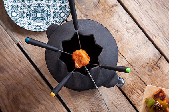 Cosy & Trendy Fondueset Gietijzer Met 6 Vorkjes 3 Cosy & Trendy Fondueset Gietijzer Met 6 Vorkjes - Afbeelding 3