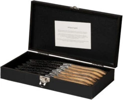 Jay Hill Steakmessen Laguiole - Raw Black - Olijfhout - 6 Stuks -Le Creuset Winkel 8720364453459 3