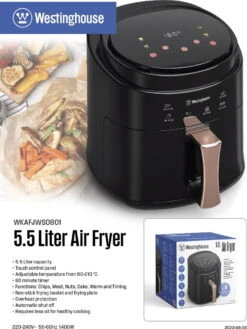 Westinghouse Airfryer / Heteluchtfriteuse - 1400 W - Zwart - 5.5 Liter 11 Westinghouse Airfryer / Heteluchtfriteuse - 1400 W - Zwart - 5.5 Liter -Le Creuset Winkel 902x1200