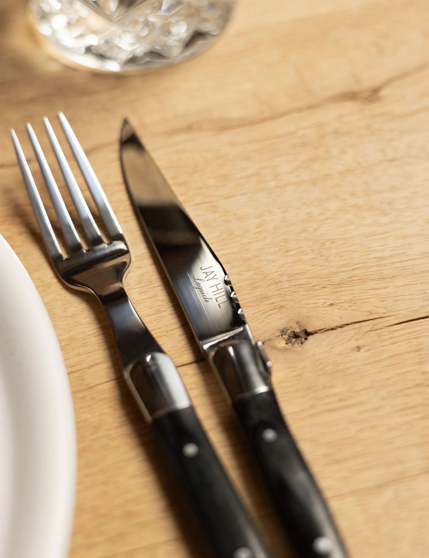 Jay Hill Bestekset Couvert Laguiole - Zwart - 4-delig 5 Jay Hill Bestekset Couvert Laguiole - Zwart - 4-delig - Afbeelding 5
