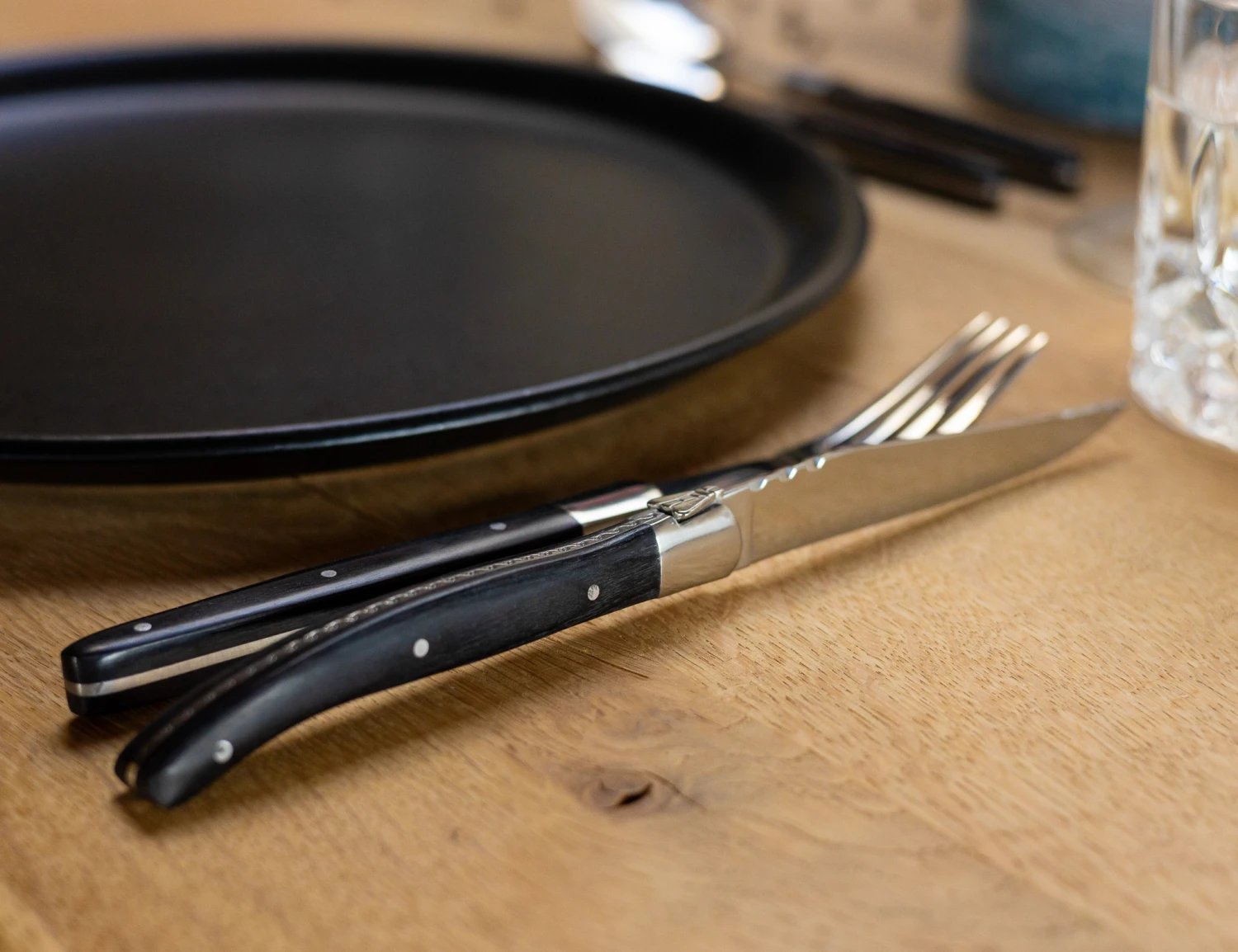 Jay Hill Bestekset Laguiole - Zwart - 24 Delig / 6 Personen 3 Jay Hill Bestekset Laguiole - Zwart - 24 Delig / 6 Personen - Afbeelding 3