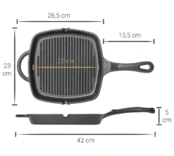 Blackwell Grillpan - Gietijzer - 23 X 23 Cm - Zonder Anti-aanbaklaag 10 Blackwell Grillpan - Gietijzer - 23 X 23 Cm - Zonder Anti-aanbaklaag -Le Creuset Winkel Asset 34@2x 80