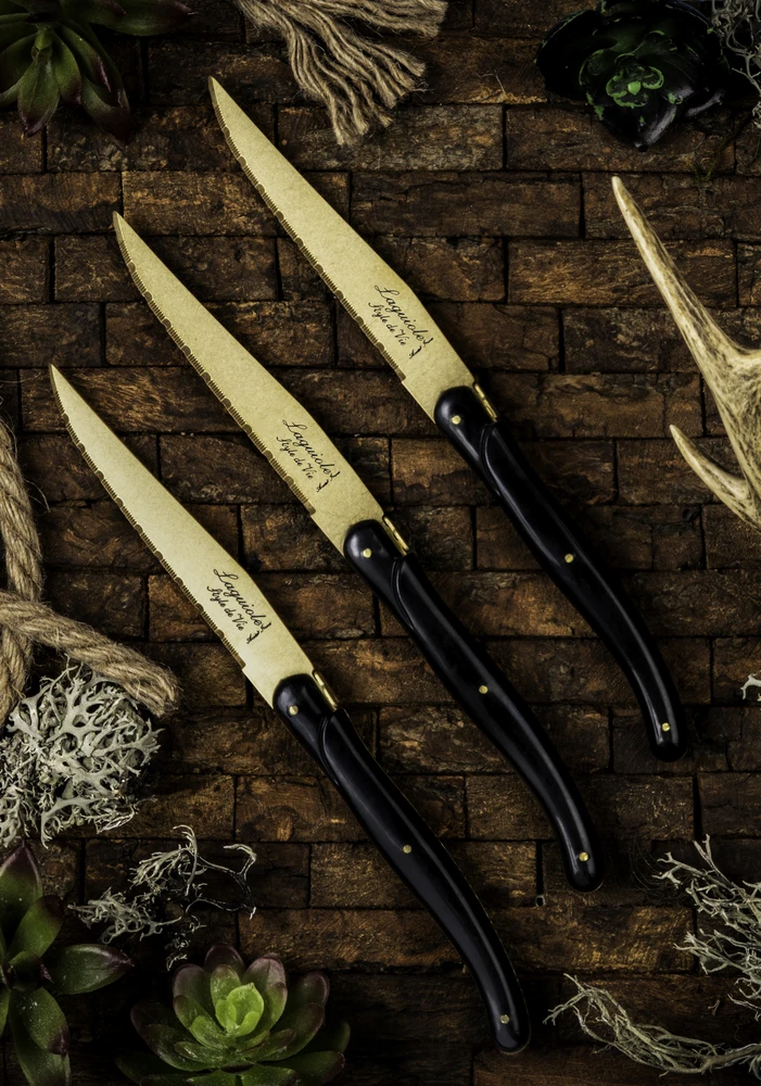 Laguiole Style De Vie Steakmessen Prestige Line Goud - 6 Stuks 3 Laguiole Style De Vie Steakmessen Prestige Line Goud - 6 Stuks - Afbeelding 3