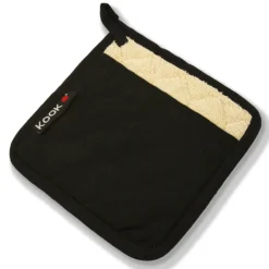 KOOK Pannenlap Uni Zwart 21 X 21 Cm