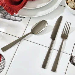 Sambonet Bestekset Flat - Zwart - 36 Delig / 6 Personen -Le Creuset Winkel Sambonet Bestekset Flat Zwart 36 Delig