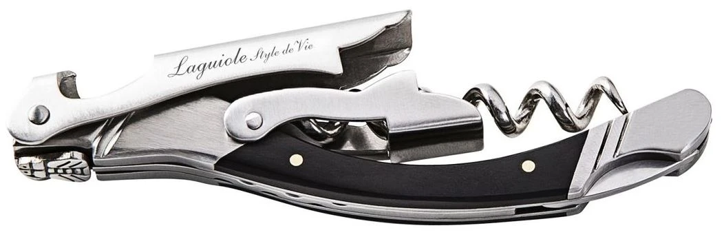 Laguiole Style De Vie Kurkentrekker - Zwart Hout 1 Laguiole Style De Vie Kurkentrekker - Zwart Hout