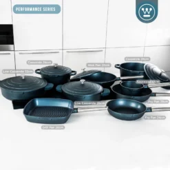 Westinghouse Hapjespan Performance - Bravery Blue - ø 32 Cm / 5.8 Liter - Standaard Anti-aanbaklaag -Le Creuset Winkel WCCC0095L28BL 6 1