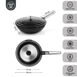 Westinghouse Wokpan Performance - Blissful Black - ø 28 Cm - Standaard Anti-aanbaklaag -Le Creuset Winkel WCCW0095028BK 3