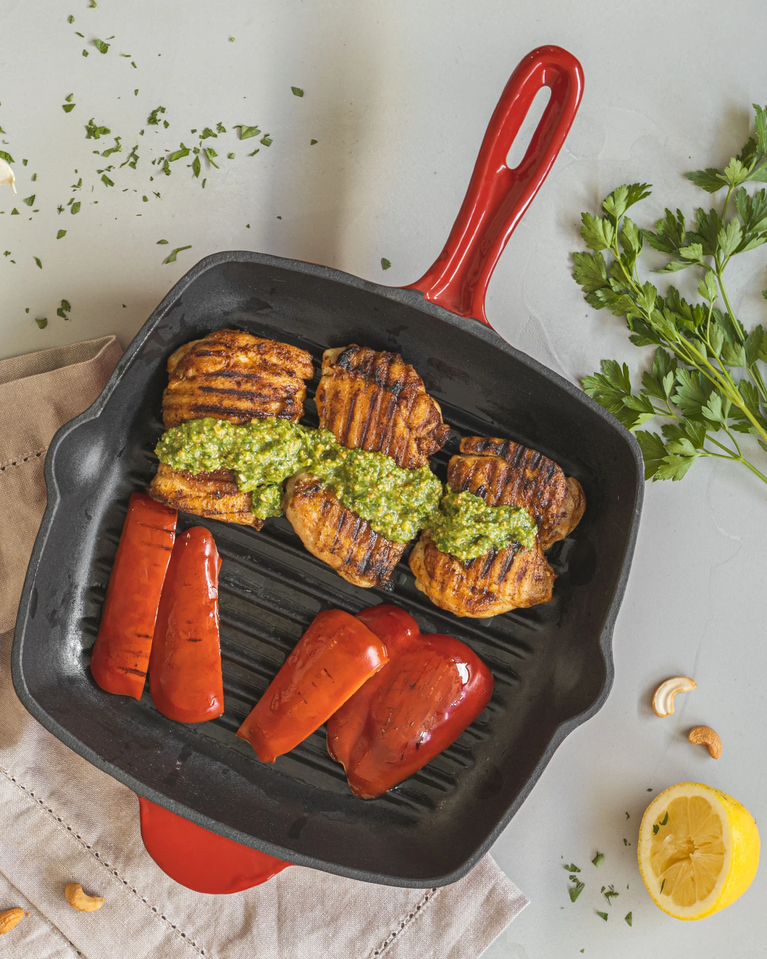 Blackwell Grillpan - Gietijzer - Rood - 27 X 27 Cm - Zonder Anti-aanbaklaag 2 Blackwell Grillpan - Gietijzer - Rood - 27 X 27 Cm - Zonder Anti-aanbaklaag - Afbeelding 2
