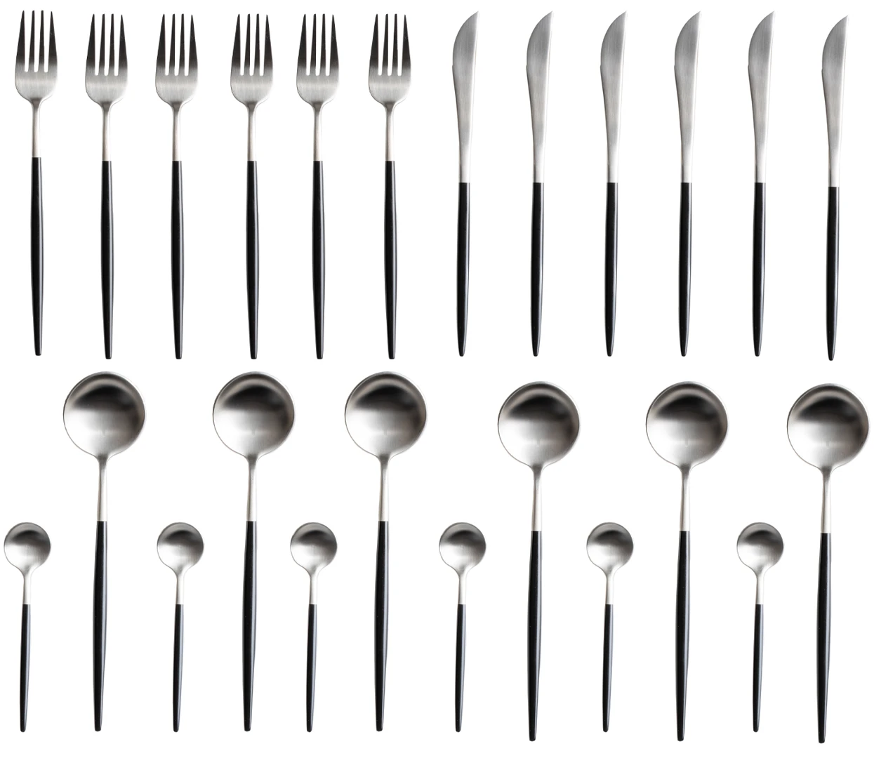 Jay Hill Bestekset - RVS / Zwart - 24 Delig / 6 Personen 1 Jay Hill Bestekset - RVS / Zwart - 24 Delig / 6 Personen