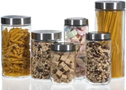 Sareva Voorraadpot - Glas / RVS Deksel - ø 11.5 Cm / 1.7 Liter -Le Creuset Winkel opbergglas set 1 1