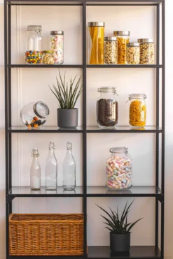 Sareva Voorraadpot - Glas / RVS Deksel - ø 8 Cm / 800 Ml 7 Sareva Voorraadpot - Glas / RVS Deksel - ø 8 Cm / 800 Ml -Le Creuset Winkel opbergglas stellingkast 5 4 scaled