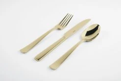 Sambonet Bestekset Flat - Champagne - 24 Delig / 6 Personen -Le Creuset Winkel sambonet bestekset flat champagne sfeer4